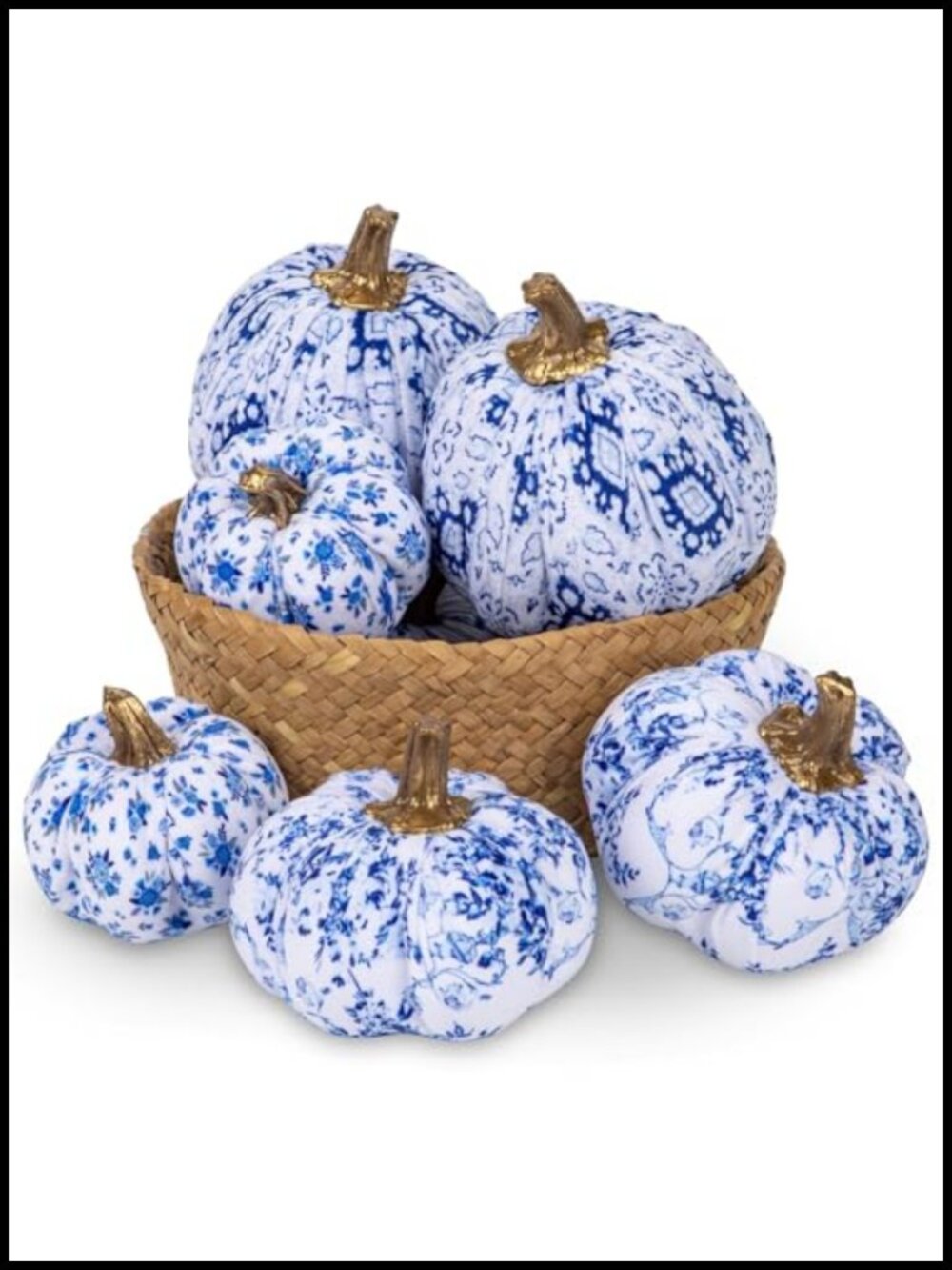 Faux Velvet Pumpkins Set of 6 Mini Artificial Fall Decor